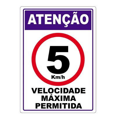 Velocidade Máxima Permitida Adesivo 5Km Por Hora Vermelho