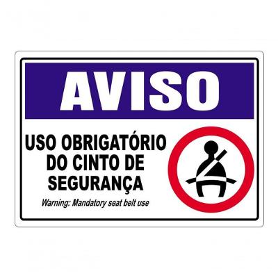 Uso Obrigatório Do Cinto De Segurança Adesivo 7X5Cm Vermelho