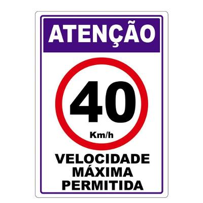 Velocidade Máxima Permitida Adesivo 40Km Por Hora Vermelho