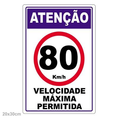 Velocidade Máxima Permitida Adesivo 80Km Por Hora Vermelho