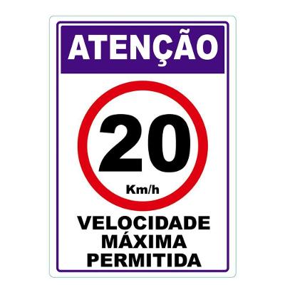 Velocidade Máxima Permitida Adesivo 20Km Por Hora Vermelho