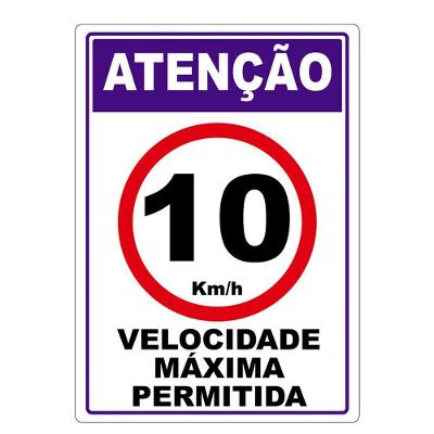 Velocidade Máxima Permitida Adesivo 10Km Por Hora Vermelho