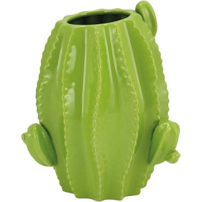 Cactus Vaso 26X22X22Cm Cerâmica Verde