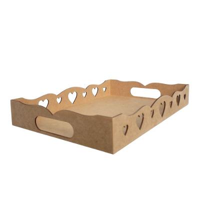Bandeja De Coração Para Café Da Manhã 100% Mdf (35x23x05) Mdf Cru