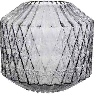 Canoe Vaso 20X22X22Cm Vidro Cinza