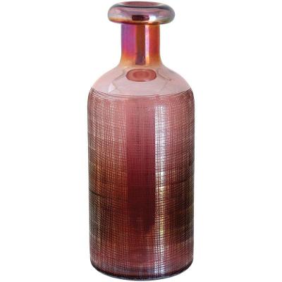 Benji Garrafa Decorativa 35X14X14Cm Vidro Rosa Lustrado