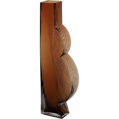 Ficarella Vaso 35X5X11Cm Vidro Âmbar