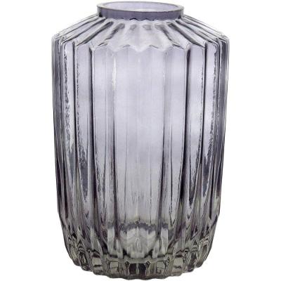 Canoe Vaso 24X16X16Cm Vidro Cinza