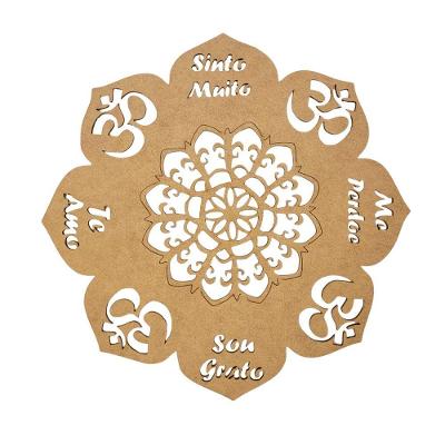 Enfeite Mandala Sou Grato, Te Amo, Sinto Muito, Me Perdoe- Cru 25x25
