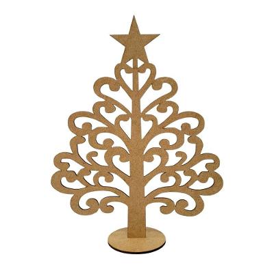 Enfeite árvore De Natal Em Mdf Cru (30x23)