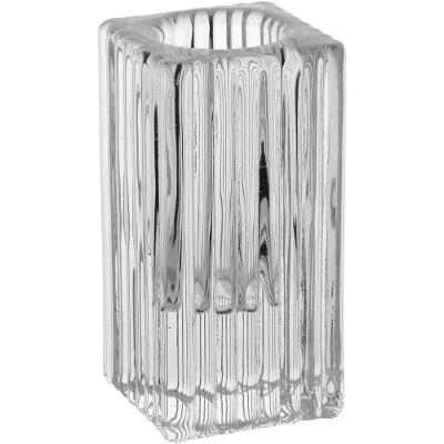 Castiçal 8X4X4Cm Vidro Transp