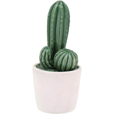 Kaktus Adorno 15X7X6Cm Cerâmica Verde Cacto