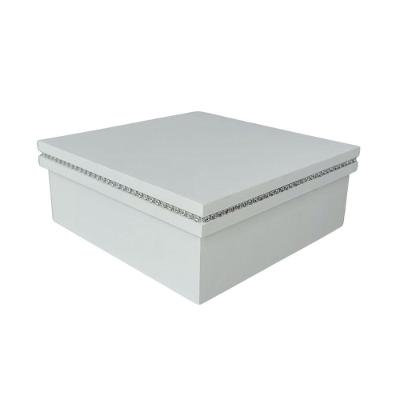 Kit Com 12un De Caixa Personalizada Com Strass 100% Mdf (17x17x07) Branco