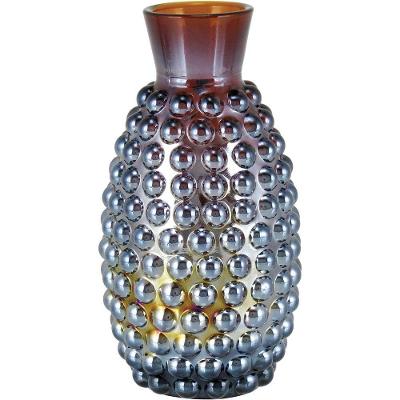 Maou Vaso 14X8X8Cm Vidro Marrom Lustrado