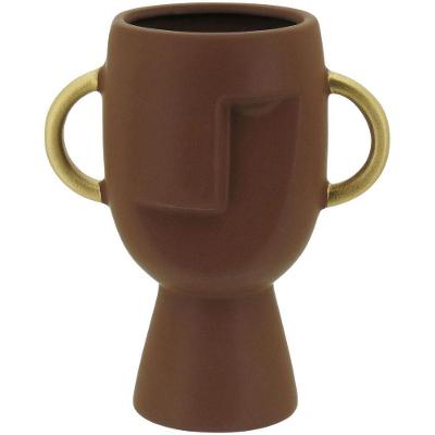 Pasco Vaso 18X15X9Cm Cerâmica Marrom