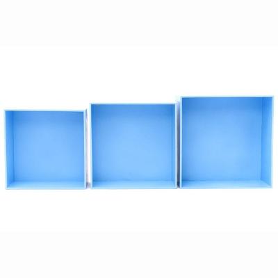 Kit Trio De Nicho Médio Decorativo Quarto/sala 100% Mdf Azul Claro