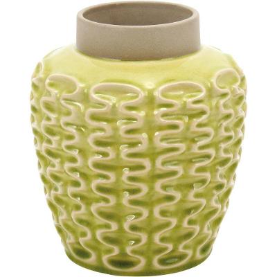 Mangga Vaso 22X20X20Cm Cerâmica Amarelo