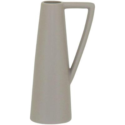 Shape Vaso 20X9X7Cm Cerâmica Cinza