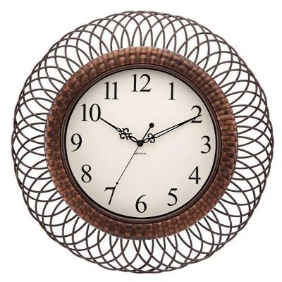 Relógio De Parede Herweg Quartz Vime Marrom Chocolate 660124 único