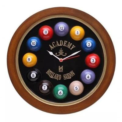 Relógio Decorativo Parede De Fibra - Billiard Preto
