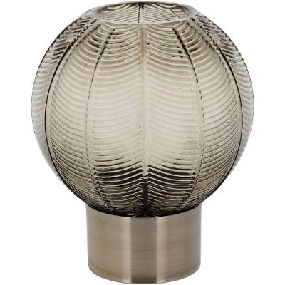 Vaso 24X20X20Cm Vidro Cinza