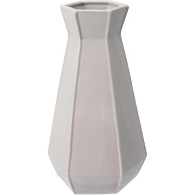 Villani Vaso 32X18X18Cm Cerâmica Cinza