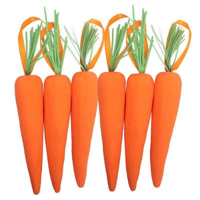 Enfeite Decorativo Páscoa 6 Cenouras Pendentes Isopor 14cm