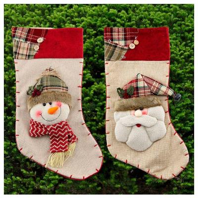 Dupla De Botas Meias Papai Noel E Boneco De Neve 48cm