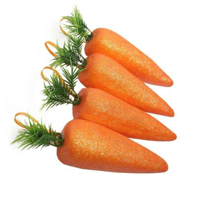 Enfeite Decorativo Páscoa 6 Cenouras Pendentes Isopor 17cm