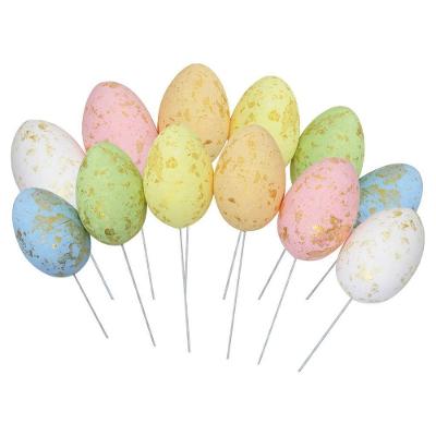 Enfeite Decorativo Ovo De Páscoa 12 Unidades Com Haste