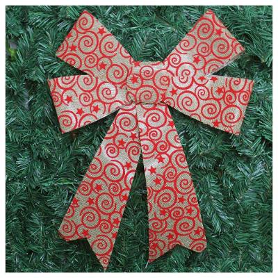 Enfeite árvore Natal Laço Arabesco Com Veludo 42 Cm