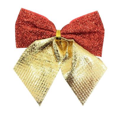 Enfeite árvore Natal Laço Lacinho Vermelho Dourado Brilhante 6 Peças 8cm