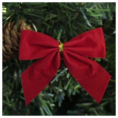 Enfeite árvore Natal Laço Vermelho 7cm 12 Unidades