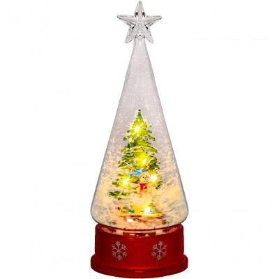 Globo De Neve Decorativo Pinheiro Natalino Iluminado 27cm