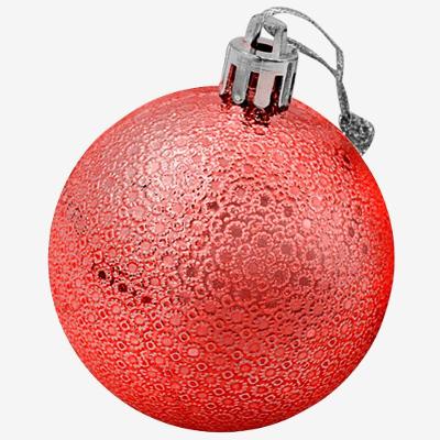 Kit 3 Bolas Enfeite Natalino árvore Natal 60mm Vermelho
