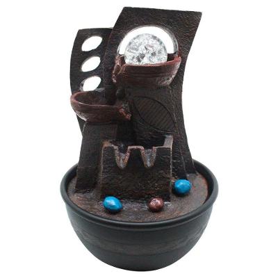 Fonte De água Decorativa Cascata 2 Quedas Luz De Led Bivolt