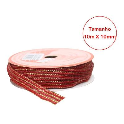 Kit 2 Rolo Fita De Juta Vermelho Natal Decoração Natalina 10mm X 10m
