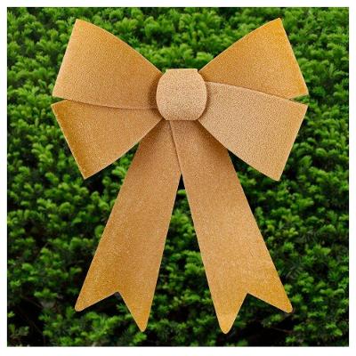 Kit 4 Enfeites árvore Natal Laço Dourado Veludo 27cm