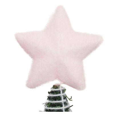 Ponteira De árvore Natal Estrela Rosa 12cm