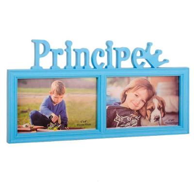 Porta Retrato Mural Duplo Príncipe Azul 10x15cm