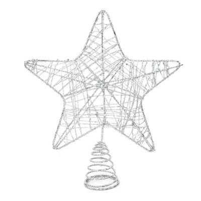 Ponteira De árvore Estrela Aramada Prata 21cm
