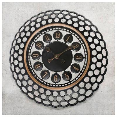 Relógio De Parede Vazado Preto Para Sala De Estar Escritórios 49,5cm