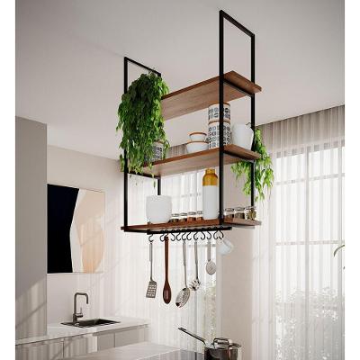 Nicho Industrial Suspenso Denver 80Cm - Preto/Freijó - Preto