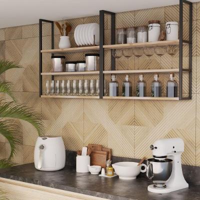 Suporte Preto Moderno Flutuante P/ Decorar 80x20cm