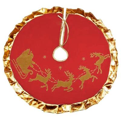 Saia Para árvore De Natal Vermelha Temática Papai Noel Rena 86cm
