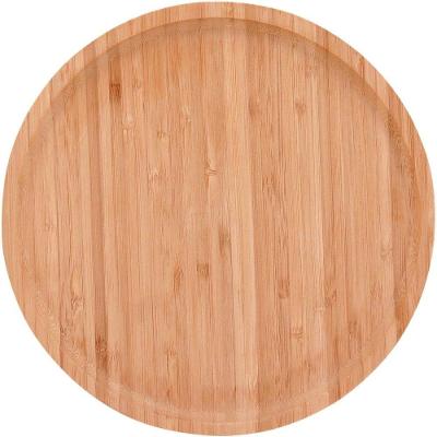 Table Bandeja Redondo 25X25Cm Bambu Natural
