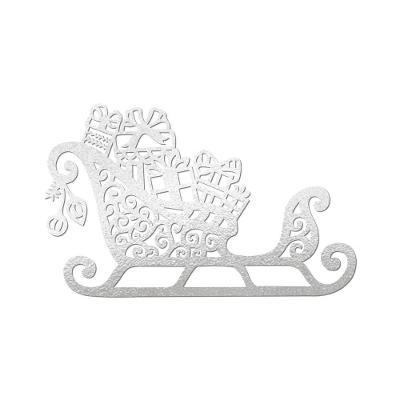 Arte Trenó De Natal 30cmx19cm - Cria Arte Laser Prata