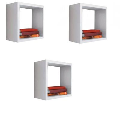 Kit 3 Nicho Decorativo 40x40x20 Cm Branco Em Mdf [f031]