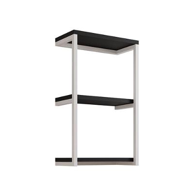 Nicho De Parede Industrial 3 Prateleiras Milão - Branco E Preto - Cor: Branco