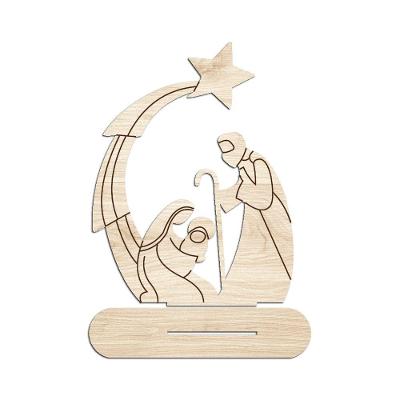 Presépio 02 Com Base 19cmx25cm - Cria Arte Laser Madeira Clara